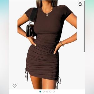 Brown short sleeve dress
